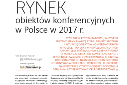 Rynek Obiektów Konferencyjnych w Polsce 2017 - portal MojeKonferencje.pl znów najlepszy