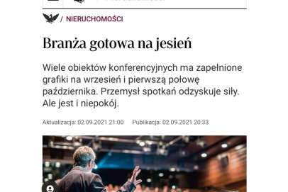 Wrzesień będzie rekordowy. Branża MICE wstaje z kolan.